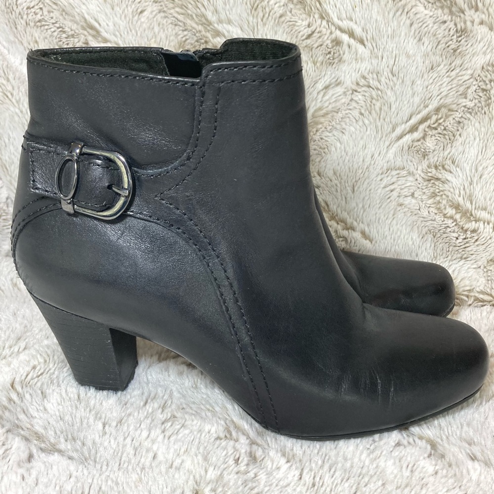 CLARKS Leather Black Ankle Boots 10
